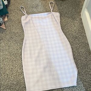 SHEIN Lavender Plaid Mini Dress